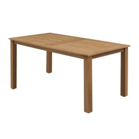 70.86inch Dining Table,HIPS Patio Rectangular Dining Table for 4-6 Persons, Ideal for Outdoors and Indoors Teak