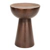 Vintage Style Metal Stool In Dimple Pattern, Bronze