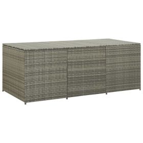 Patio Storage Box Poly Rattan 70.9"x35.4"x27.6" Gray