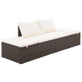 Patio Bed Brown 76.8"x23.6" Poly Rattan