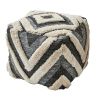 Tonal Tufted Outdoor Pouf, 16"x16"x16", Gray