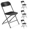 4pcs Injection Molding Classic Garden Plastic Folding Chair Black