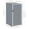 Garden Shed Gray 34.3"x38.6"x62.6" Galvanized Steel