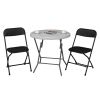 4pcs Injection Molding Classic Garden Plastic Folding Chair Black