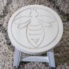 Carved Wooden Step Stool, Queen Bee, Antique White