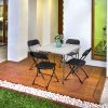 4pcs Injection Molding Classic Garden Plastic Folding Chair Black