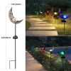 Garden Solar Lights Outdoor Moon Crackle Stake Metal Lights Courtyard