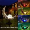 Garden Solar Lights Outdoor Moon Crackle Stake Metal Lights Courtyard