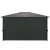 Gazebo with Curtain Aluminum 13.1'x9.8'x8.5' Black