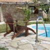 120*72*96cm Outdoor Garden With Footstool Wooden Single Chair Carbonized Color