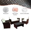 4Pcs Outdoor Rattan PE Wicker Patio Furniture Set Sectional Sofa Chair Table New