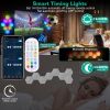 8Pcs Hexagon Light Panels RGBW Colorful Splicing Wall Lamps App Remote Line Control Timing Decorative Gaming Light Music Sync Lamps