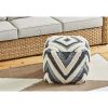 Tonal Tufted Outdoor Pouf, 16"x16"x16", Gray