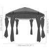 Gazebo with Curtains Round 11.5'x8.9' Anthracite