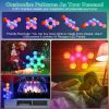 8Pcs Hexagon Light Panels RGBW Colorful Splicing Wall Lamps App Remote Line Control Timing Decorative Gaming Light Music Sync Lamps