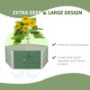 Outsunny 40'' x 16'' Hexagon Metal Raised Garden Bed, Elevated Large Corrugated Galvanized Steel Planter Box w/ Install Gloves for Backyard, Patio to