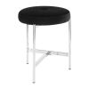 Chloe Contemporary Vanity Stool in Chrome and Black Velvet by LumiSource