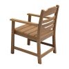 Patio Dining Chair with Armset Set of 2, HIPS Materialwith Imitation Wood Grain Wexture chair for Deck Pool Backyard, Teak