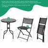 3 Pieces Folding Bistro Table Chairs Set for Indoor and Outdoor