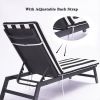 Outdoor Lounge Chair Cushion Replacement Patio Funiture Seat Cushion Chaise Lounge Cushion(Black/White Color)