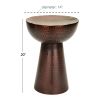 Vintage Style Metal Stool In Dimple Pattern, Bronze