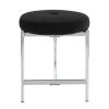 Chloe Contemporary Vanity Stool in Chrome and Black Velvet by LumiSource