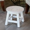 Carved Wooden Step Stool, Queen Bee, Antique White