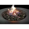 Living Source International 11" H x 30" W Fiber Reinforced Concrete Propane/Natural Gas Outdoor Fire Pit Table with Lid (Charcoal)