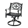 Outdoor cast aluminum patio swivel chair - Set of 1 (Flower Pattern)