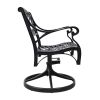 Outdoor cast aluminum patio swivel chair - Set of 1 (Flower Pattern)