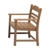 Patio Dining Chair with Armset Set of 2, HIPS Materialwith Imitation Wood Grain Wexture chair for Deck Pool Backyard, Teak