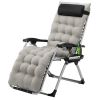 Infinity Zero Gravity Chair with Pad, Patio Chairs with Pillow and Utility Tray Adjustable Folding Recliner for Deck,Patio,Beach,Yard,Grey