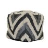 Tonal Tufted Outdoor Pouf, 16"x16"x16", Gray