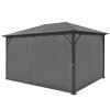 Gazebo with Curtain Anthracite Aluminum 157.5" x 118.1"