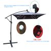 Rectangle 2x3M Outdoor Patio Umbrella Solar Powered LED Lighted Sun Shade Market Waterproof 8 Ribs Umbrella with Crank and Cross Base for Garden Deck