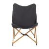 Folding Outdoor Camping Chair; Portable Stool for Fishing Picnic BBQ; Ultra Light Aluminum Frame with Wood Grain Accent; Black