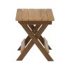 HIPS Material Outdoor Bistro Set Foldable Small Table and Chair Set with 2 Chairs and Rectangular Table, Teak