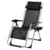 Infinity Zero Gravity Chair with Pad, Patio Chairs with Pillow and Utility Tray Adjustable Folding Recliner for Deck,Patio,Beach,Yard,Grey