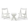 HIPS Foldable Small Table and Chair Set with 2 Chairs and Rectangular Table White