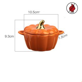 Pumpkin Ceramic Custard Bowl With Lid For Home Breakfast (Option: A)