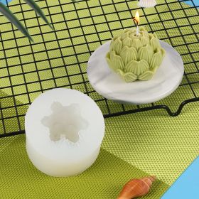 Valentine's Day Diy Lotus Rose Candle Silicone Mold (Option: 2980 White)