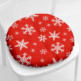 Cotton-filled Thickened Cotton And Linen Printing Chair Cushion (Option: Round Christmas Series No 2 1-Velvet)