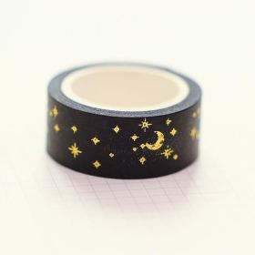 Simple Printing Gold Foil Silver Foil And Paper Adhesive Tape (Option: Golden Moon A)