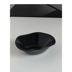 Black Wind Solid Color Niche Simple Irregular Ceramic Bowl (Option: Black-6inch bowl)