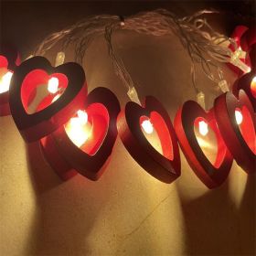 LED Wood Love Heart Lighting Chain String (Option: Red Love-Style 1)