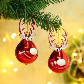 Christmas Decoration Plastic Christmas Stockings Crutch Pendant (Option: Red Big Deer Headpair)