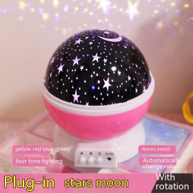 Atmosphere Decorative Lamp Layout Colorful Rotating Stage Light (Option: Moon Style Pink-14cm)