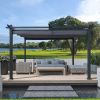 13x10 Ft Outdoor Patio Retractable Pergola With Canopy Sunshelter Pergola for Gardens; Terraces; Backyard