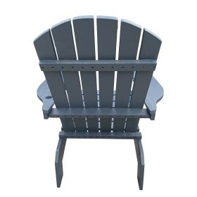 Outdoor or indoor Wood Adirondack chair with an hole to hold umbrella on the arm (Color: GrayJY1703GY)