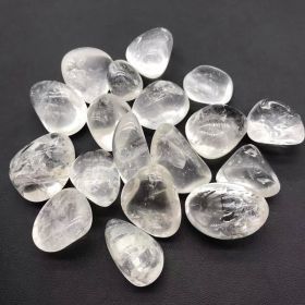 Natural White Crystal Rough Stone Polished Large Particle Rolling Stone Gravel Fish Tank Stone (Option: 2 To 3cm 100g)